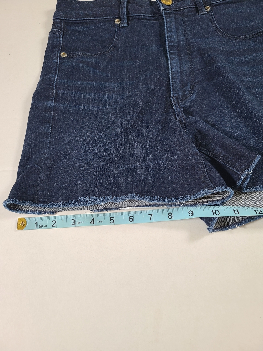 American Eagle Outfitters Dark Blue Denim Stretch Raw Hem Womens Shorts 8 - Picture 9 of 10